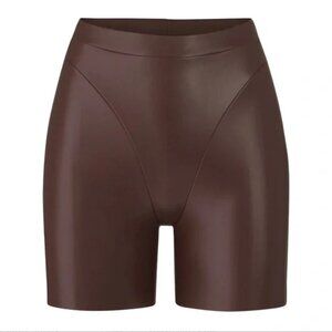 Skims Faux Leather Biker Shorts Cocoa Medium